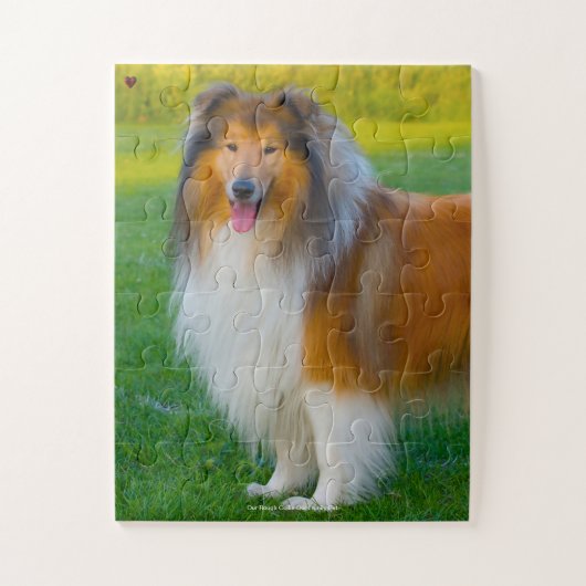 Ons ruwe collie Onze Familie Pet Legpuzzel (Verticaal)