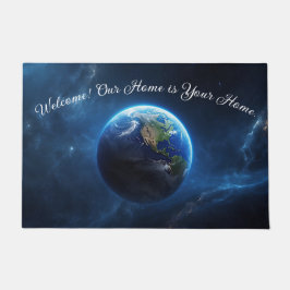 Ons saffier huis in de ruimte deurmat