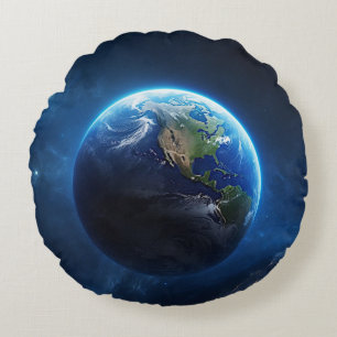 Ons saffier huis in de ruimte rond kussen