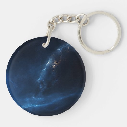 Ons saffier huis in de ruimte sleutelhanger (Achterkant)