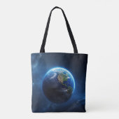 Ons saffier huis in de ruimte tote bag (Achterkant)