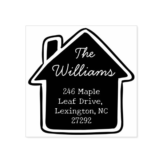 Ons Schattigee Nieuwe Huis Aankondiging Retouradre Rubberstempel (Afrduk)