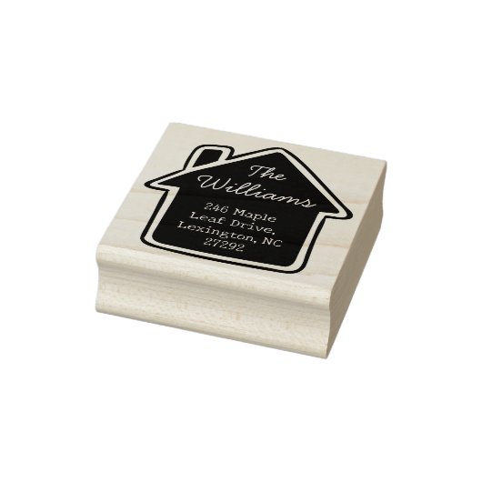 Ons Schattigee Nieuwe Huis Aankondiging Retouradre Rubberstempel (Stempel)