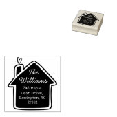 Ons Schattigee Nieuwe Huis Aankondiging Retouradre Rubberstempel (Gestempeld)