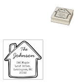 Ons Schattigee Nieuwe Huis Aankondiging Retouradre Rubberstempel (Gestempeld)