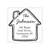 Ons Schattigee Nieuwe Huis Aankondiging Retouradre Rubberstempel (Afrduk)
