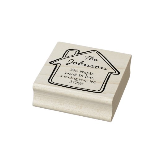 Ons Schattigee Nieuwe Huis Aankondiging Retouradre Rubberstempel (Stempel)