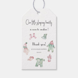 Ons slaapschoonheid baby shower cadeaulabel