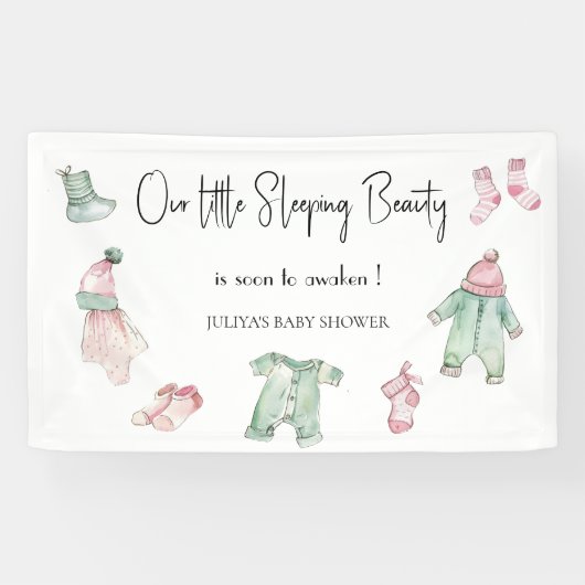 Ons slaapschoonheid baby shower spandoek (Horizontaal)