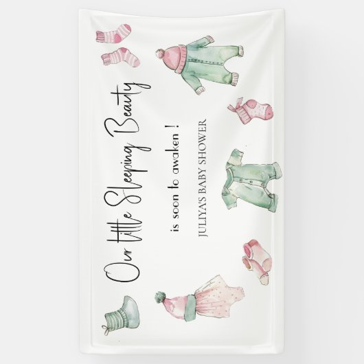 Ons slaapschoonheid baby shower spandoek (Verticaal)