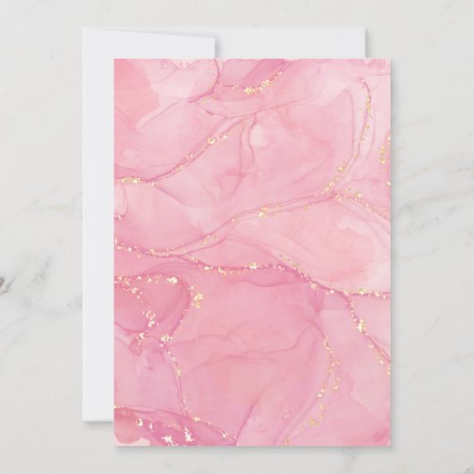 Ons slaapschoonheid roze baby shower kaart (Achterkant)