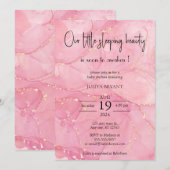 Ons slaapschoonheid roze baby shower kaart (Voorkant / Achterkant)