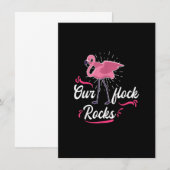 Ons slot steekt roze Flamingo Celebrate Kaart (Voorkant / Achterkant)