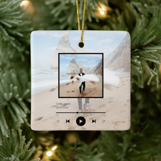 Ons Song Custom Song-kerstsierfeest Keramisch Ornament (Boom)