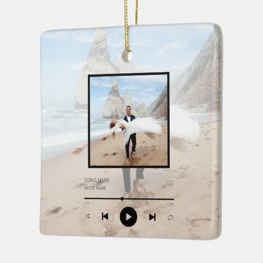 Ons Song Custom Song-kerstsierfeest Keramisch Ornament (Links)