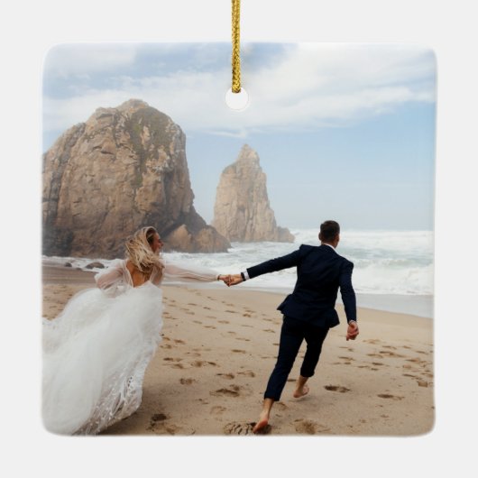 Ons Song Custom Song-kerstsierfeest Keramisch Ornament (Achterkant)