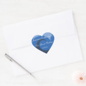 "Ons strand bruiloft" - "Blue Tide" Hart Sticker (Envelop)
