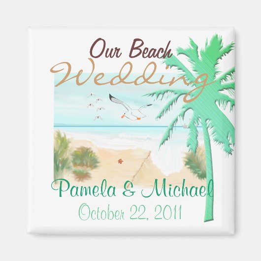 Ons strand bruiloft magneet (Voorkant)