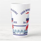 Ons Strandhuis, Vuurtoren Latte Mok (Voorkant)
