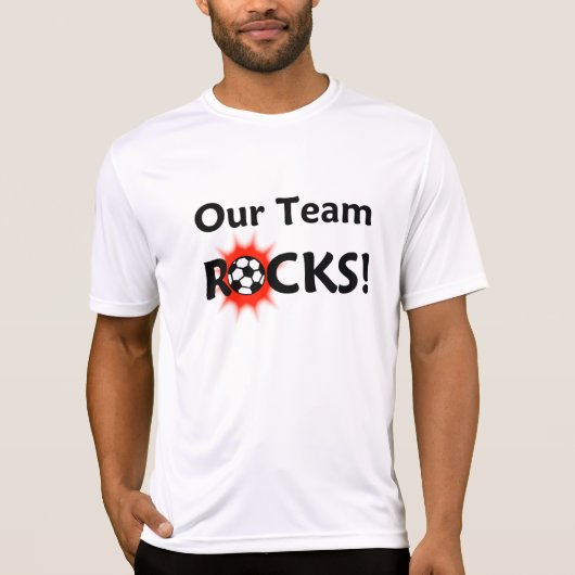 Ons team Rocks Soccer Player Name/Number T-Shirt (Voorkant)