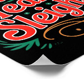 Ons Team Slaat Kerst Reindeers van Kerstman Werkpl Poster (Hoek)