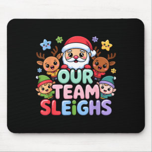 Ons Team Slaat Kerstman En Kerstfeest Ploeg Muismat