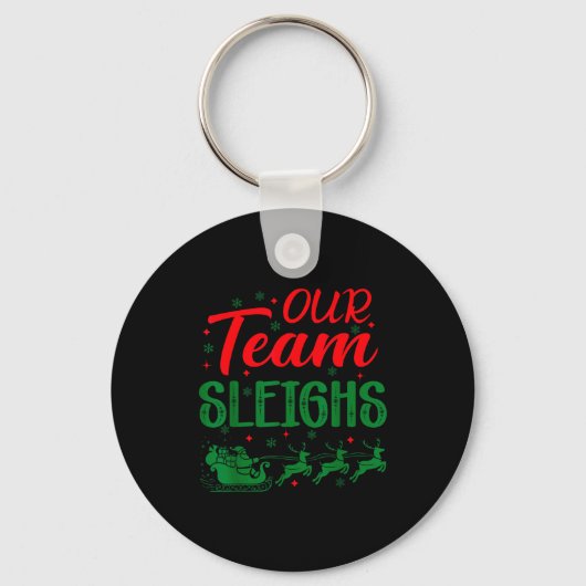 Ons Team Sleddert Grappige Kerstmis Werk Team Vaka Sleutelhanger (Voorkant)