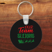 Ons Team Sleddert Grappige Kerstmis Werk Team Vaka Sleutelhanger (Voorkant)