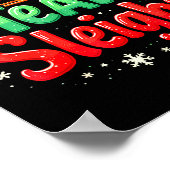 Ons Team Sleddert Kerstmis Kerstman Rendieren Kant Poster (Hoek)