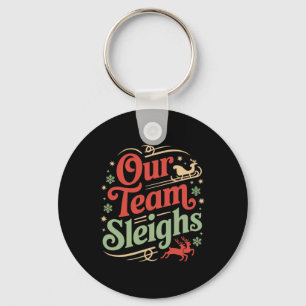 Ons team sleept Kerstmis rendieren van de Kerstman Sleutelhanger