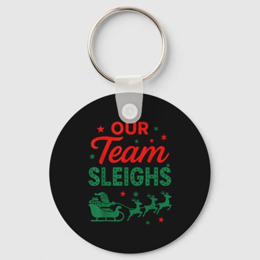 Ons team sleept Kerstmis Werk Team Matching Sleutelhanger (Voorkant)