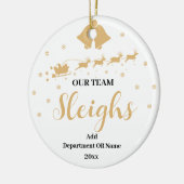 Ons Team Sleigh kerstcadeau voor medewerkers Keramisch Ornament (Links)
