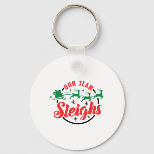 Ons team sleighs Christmas Family Pyjama Xmas Holi Sleutelhanger