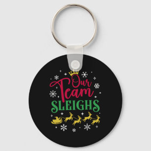 Ons Team Sleighs Kerstmis Familie Pyjama Kerstmis Sleutelhanger