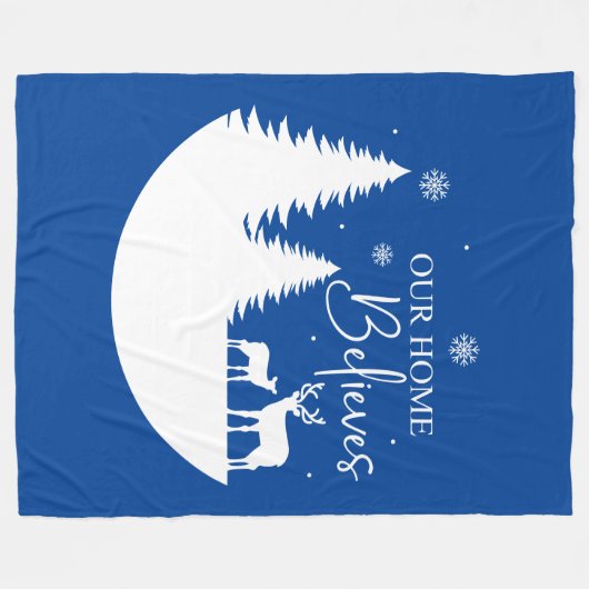 Ons thuis gelooft in de Winterscène Fleece Deken (Voorkant (Horizontaal))