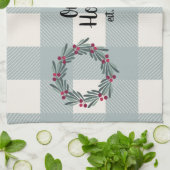 Ons thuis script blauw/groen Buffalo geruit knuffe Theedoek (Gevouwen)