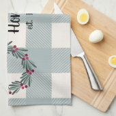 Ons thuis script blauw/groen Buffalo geruit knuffe Theedoek (Quarter Fold)