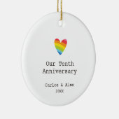 Ons tiende Jubileum persoonlijke gade Keramisch Ornament (Rechts)