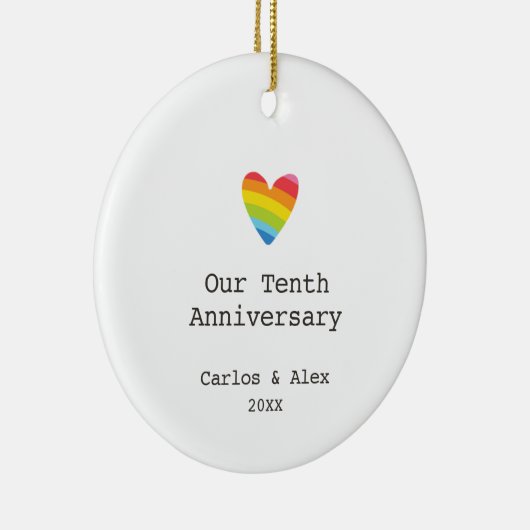 Ons tiende Jubileum persoonlijke gade Keramisch Ornament (Rechts)