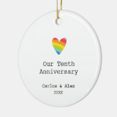 Ons tiende Jubileum persoonlijke gade Keramisch Ornament (Links)