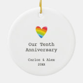 Ons tiende Jubileum persoonlijke gade Keramisch Ornament (Achterkant)