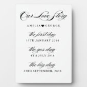 Ons tijdlijnteken van het liefdesverhaal fotoplaat (voorkant)