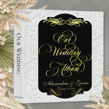 Ons Trouwalbum Monogram - Zwart/Goud