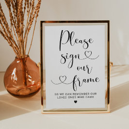 Ons Trouwframe Ondertekenen met Hart Script Kaart