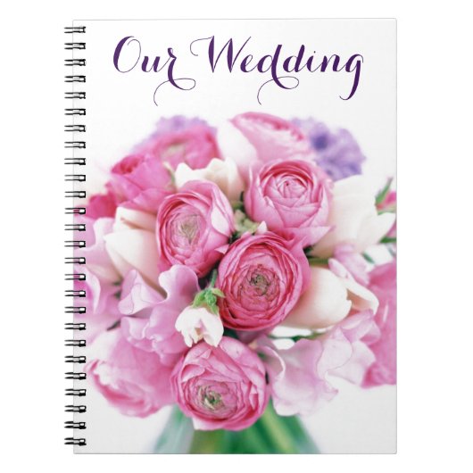Ons Trouwroze Bloemen Notitieboek (Voorkant)