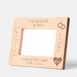 Ons Trouwverhaal Hartnamen 6 x 4, 7 x 5 Foto Gegraveerde Lijstjes