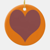 Ons tweede kerstfeest samen blauw Oranje hart Keramisch Ornament (Achterkant)