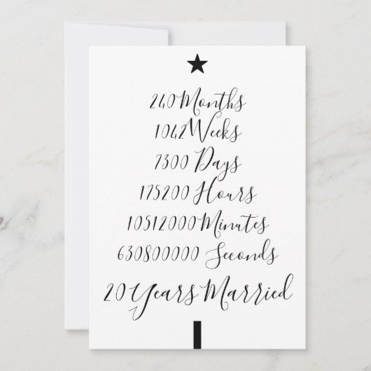 Ons twintigste kerstfeest 20ste gehuwd Jubileum Feestdagenkaart (Voorkant)