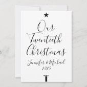 Ons twintigste kerstfeest 20ste gehuwd Jubileum Feestdagenkaart (Achterkant)