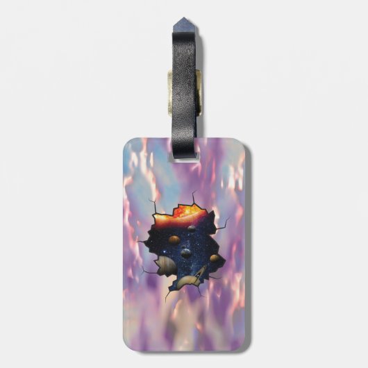 Ons universum bagagelabel (Achterkant verticaal)